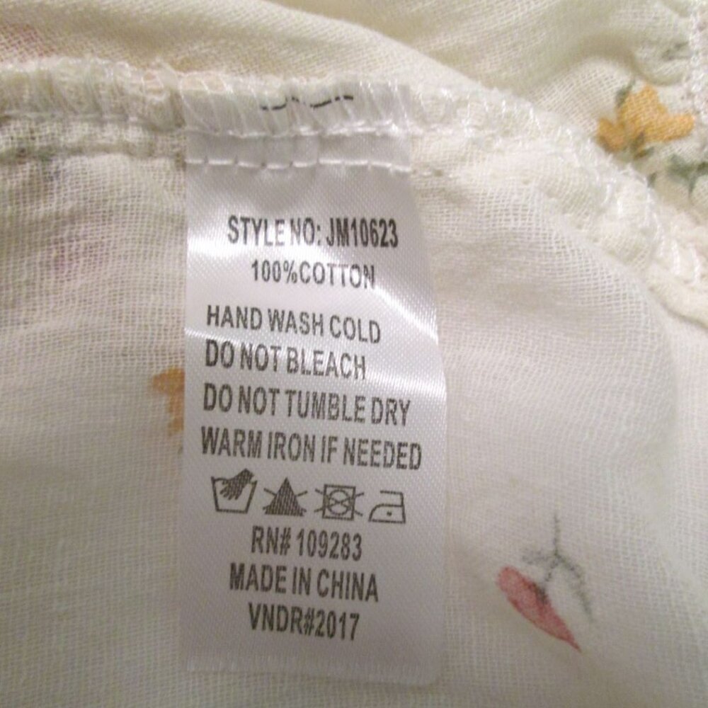 VINTAGE HAVANA Floral Print Surplice Cotton Crop Top-Ivory-M-NWT - Picture 8 of 14